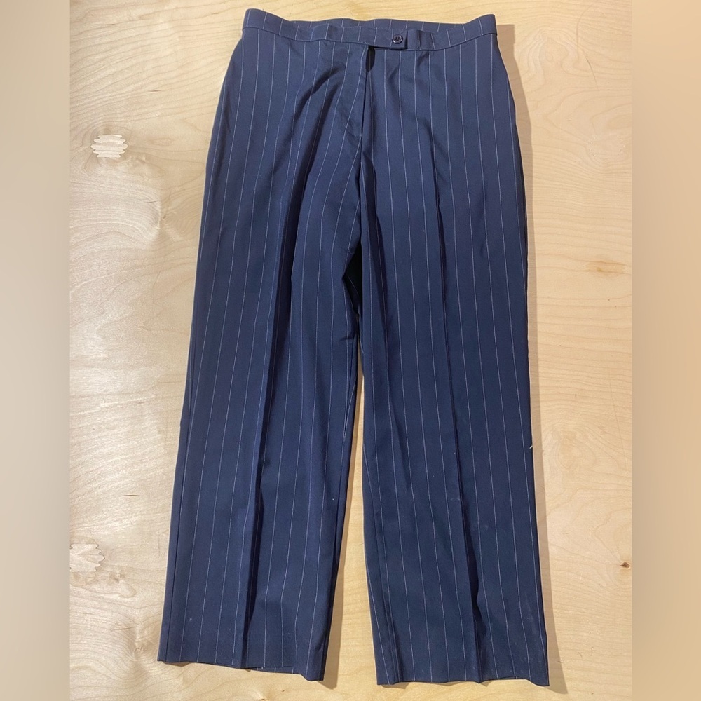 Kim Rogers Charcoal Pinstripe Pants 12 (QE)